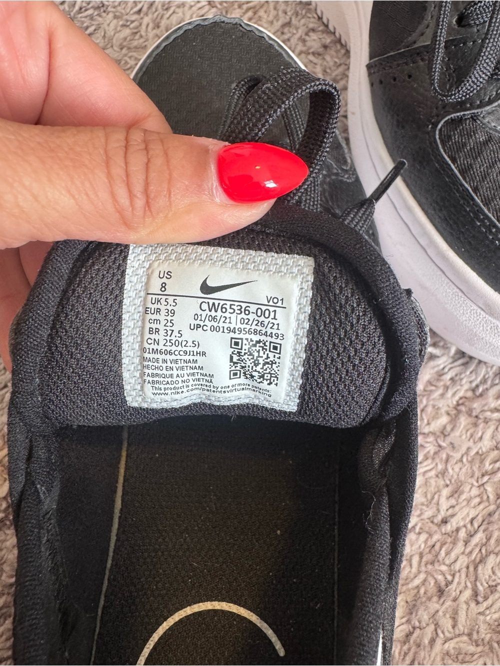 Nike Black and White Platform Athletic Shoes - Picture 3 of 4